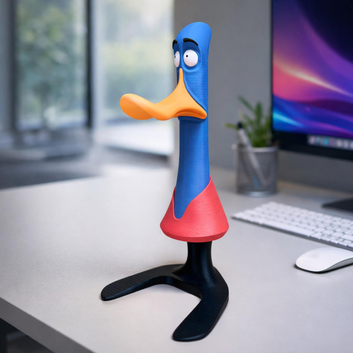 Awkward Duck Headphone Stand | Funny Desk Headset Holder for Home Office, Gaming Setup & Unique Gifts - MoreMiniaturesStudio