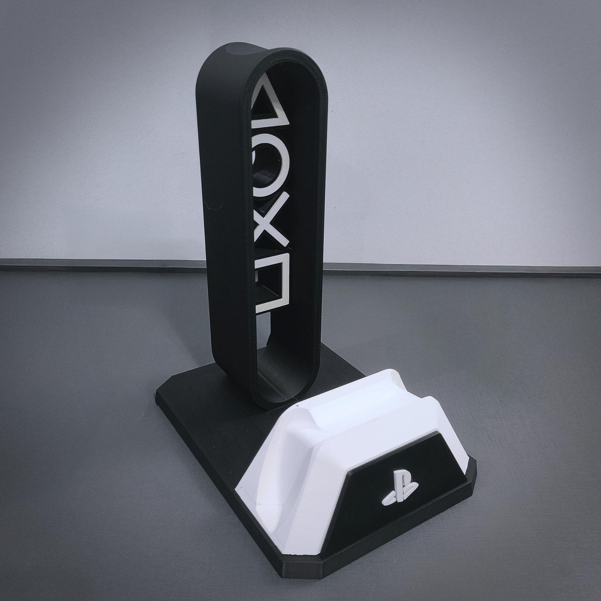 Modern Gaming Controller & Headset Stand | Minimal Desk Display Holder for Console Setups, Streamers/Gamers - MoreMiniaturesStudio