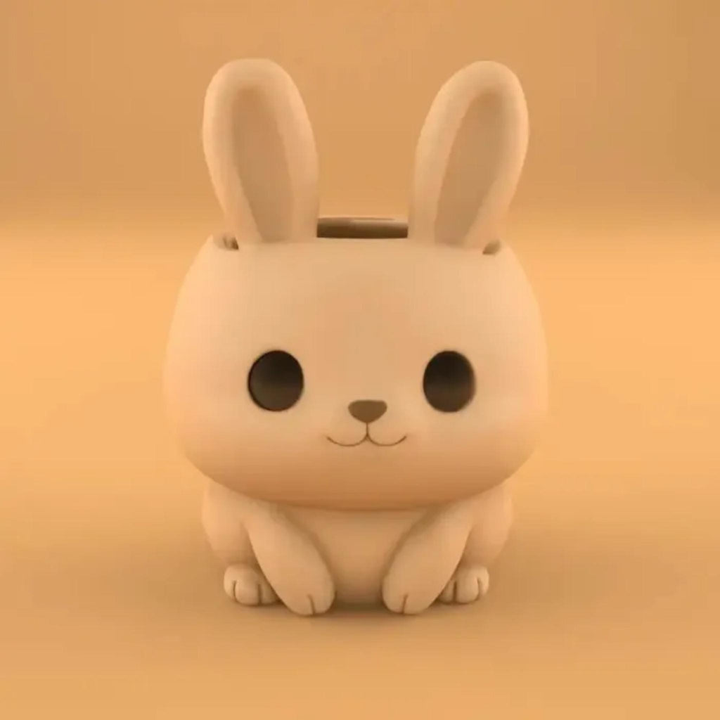 Cute Bunny Pen Holder | Minimal Desk Organiser for Office, Study & Home Decor, Adorable Stationery Storage - MoreMiniaturesStudio