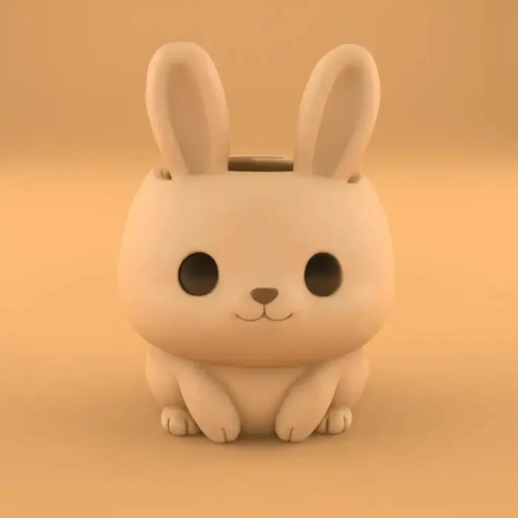 Cute Bunny Pen Holder | Minimal Desk Organiser for Office, Study & Home Decor, Adorable Stationery Storage - MoreMiniaturesStudio