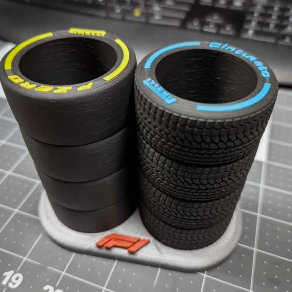 Racing Tyre Pen Holder | Motorsport Desk Organiser, Formula Style Office Decor Gift for Car Fans - MoreMiniaturesStudio