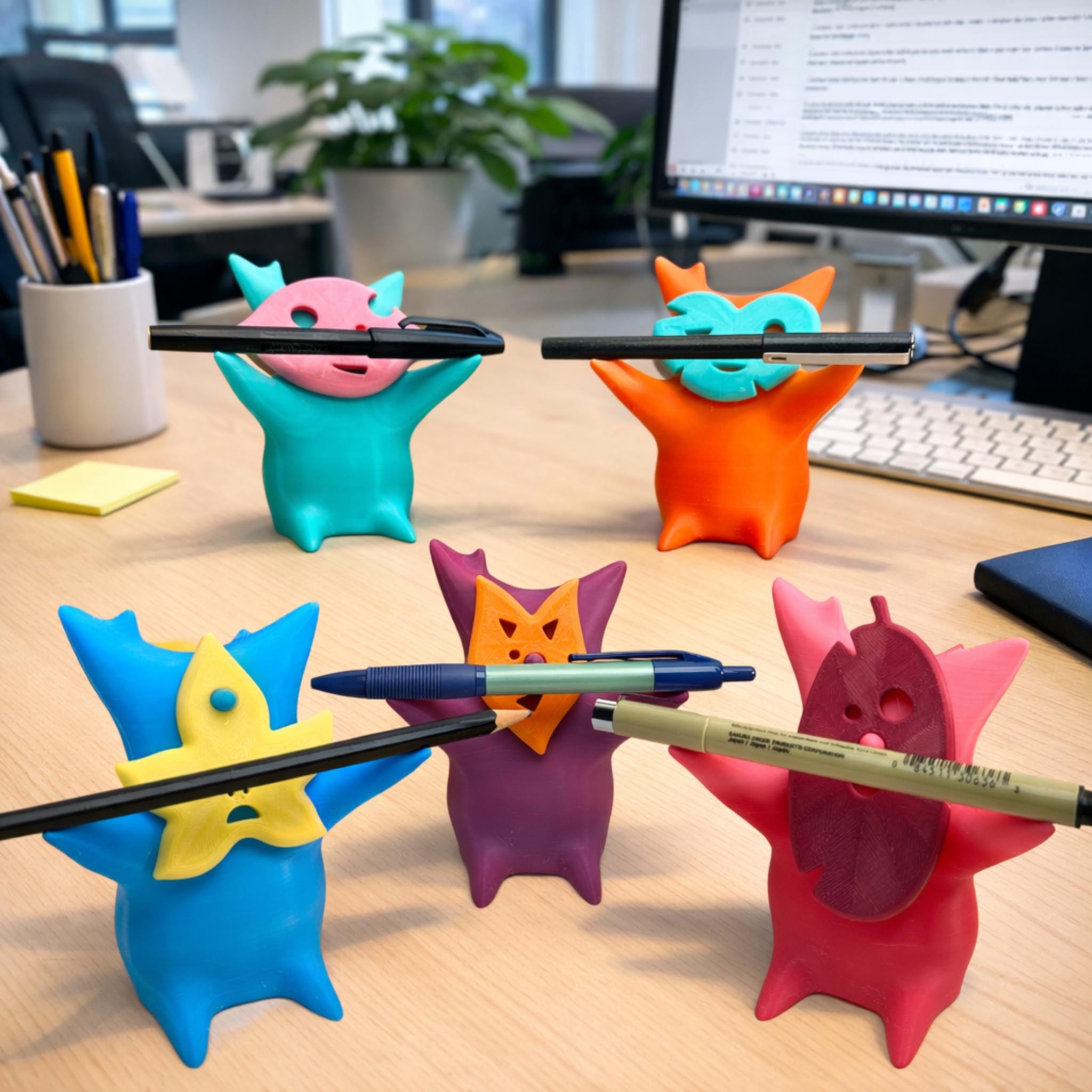 Forest Spirit Pencil Holder | Cute Desk Pen Holder, Game Inspired Office Decor Gift - MoreMiniaturesStudio