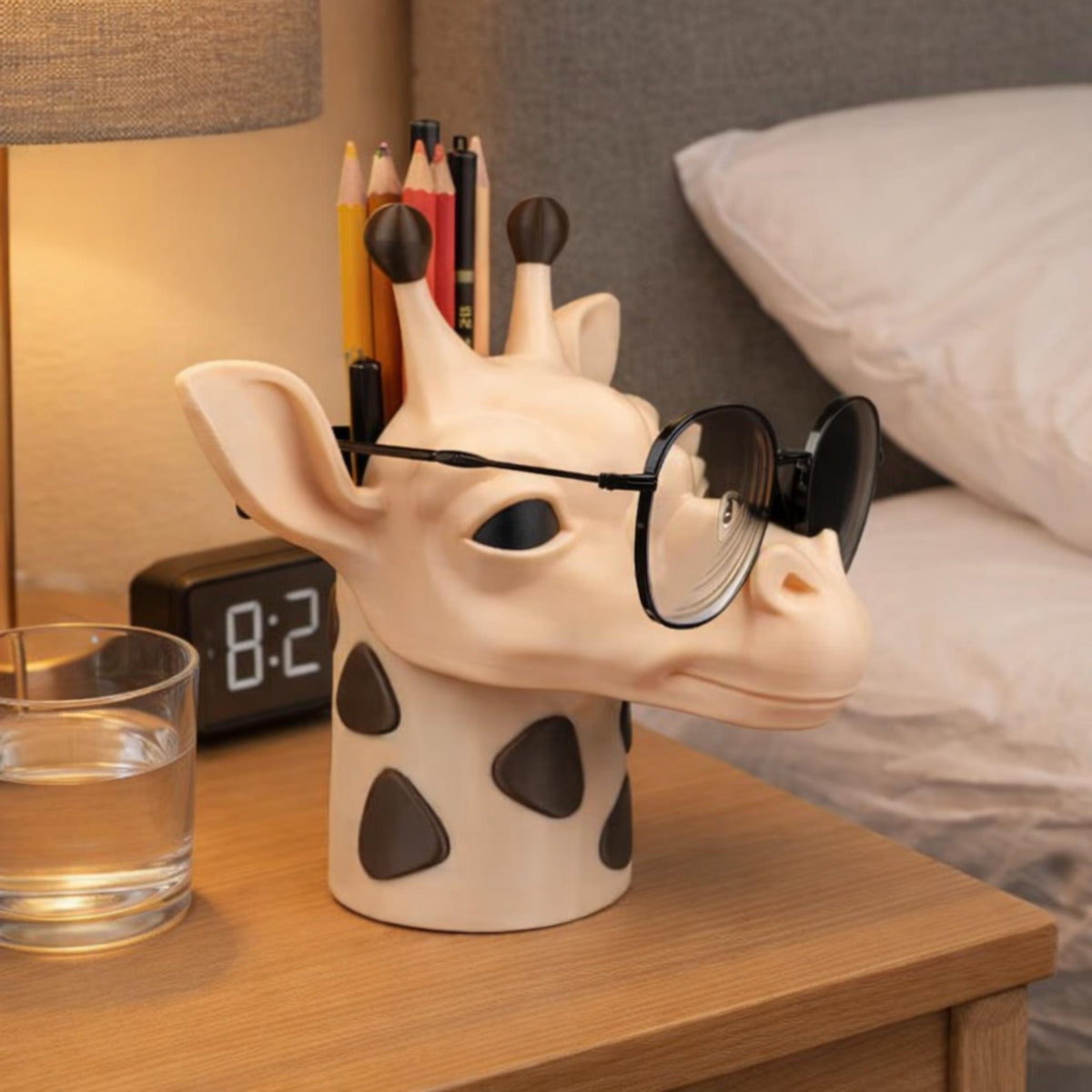 Giraffe Glasses & Pen Holder | Cute Desk Organiser, Animal Office Decor, Fun Gift for Home or Work - MoreMiniaturesStudio