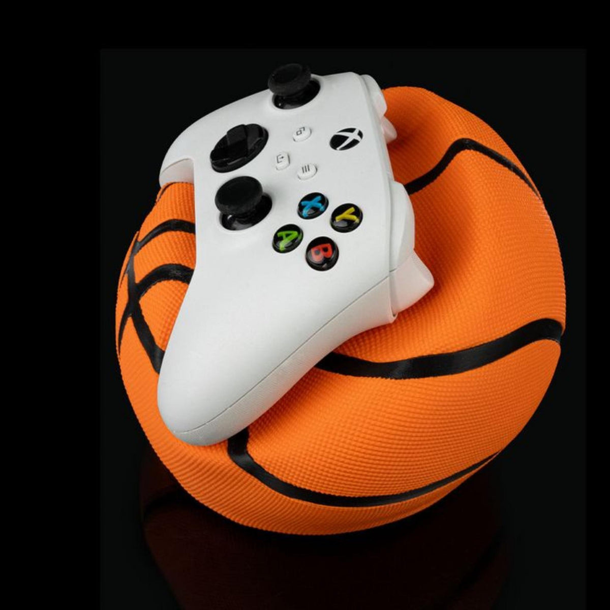 Basketball Controller Holder | Gaming Desk Stand, Sports Themed Controller Display, Gamer Gift Decor - MoreMiniaturesStudio