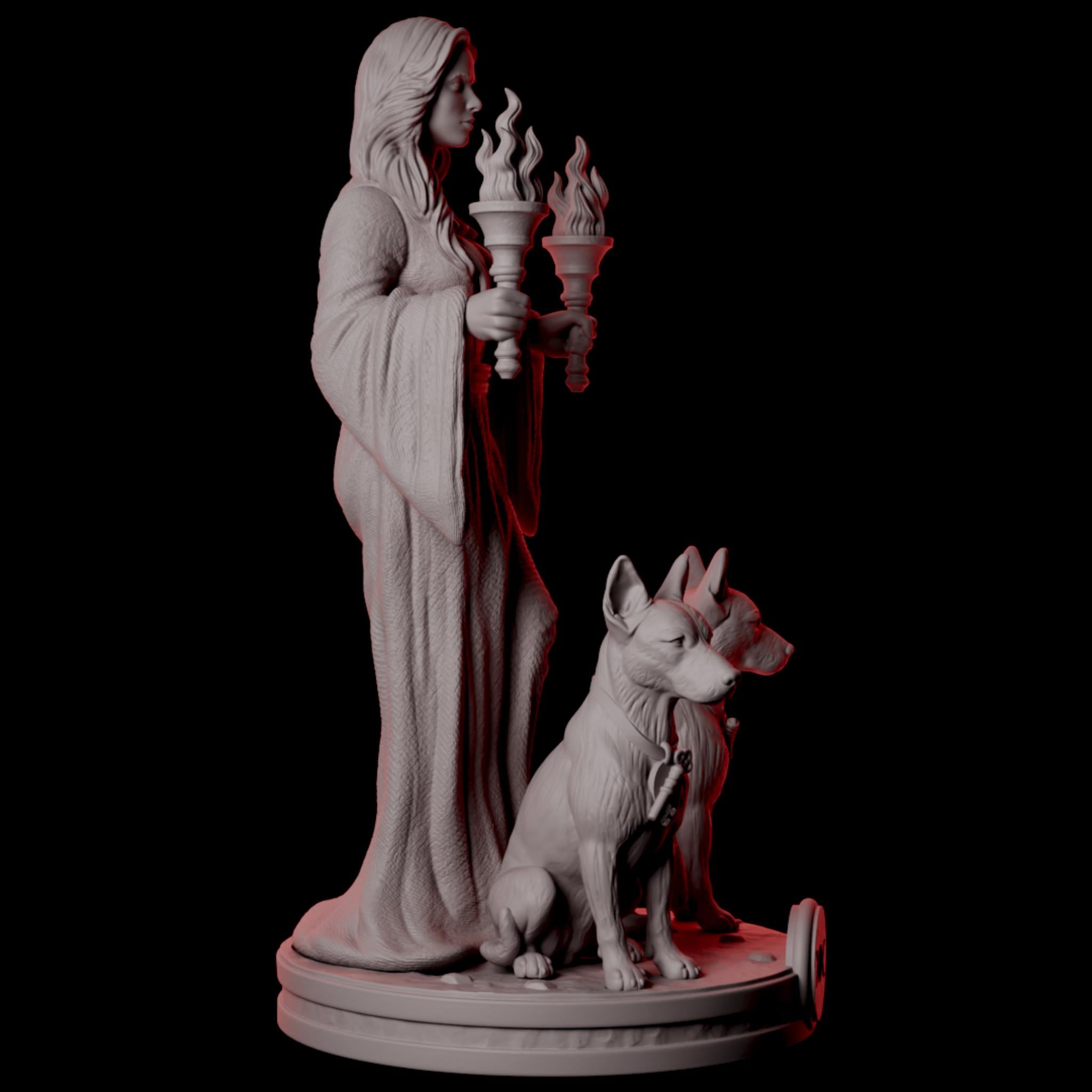 Hecate Goddess Statue Figurine | Triple Moon Witch Decor | Pagan Altar Display | Greek Mythology Sculpture | Wiccan Gift - MoreMiniaturesStudio