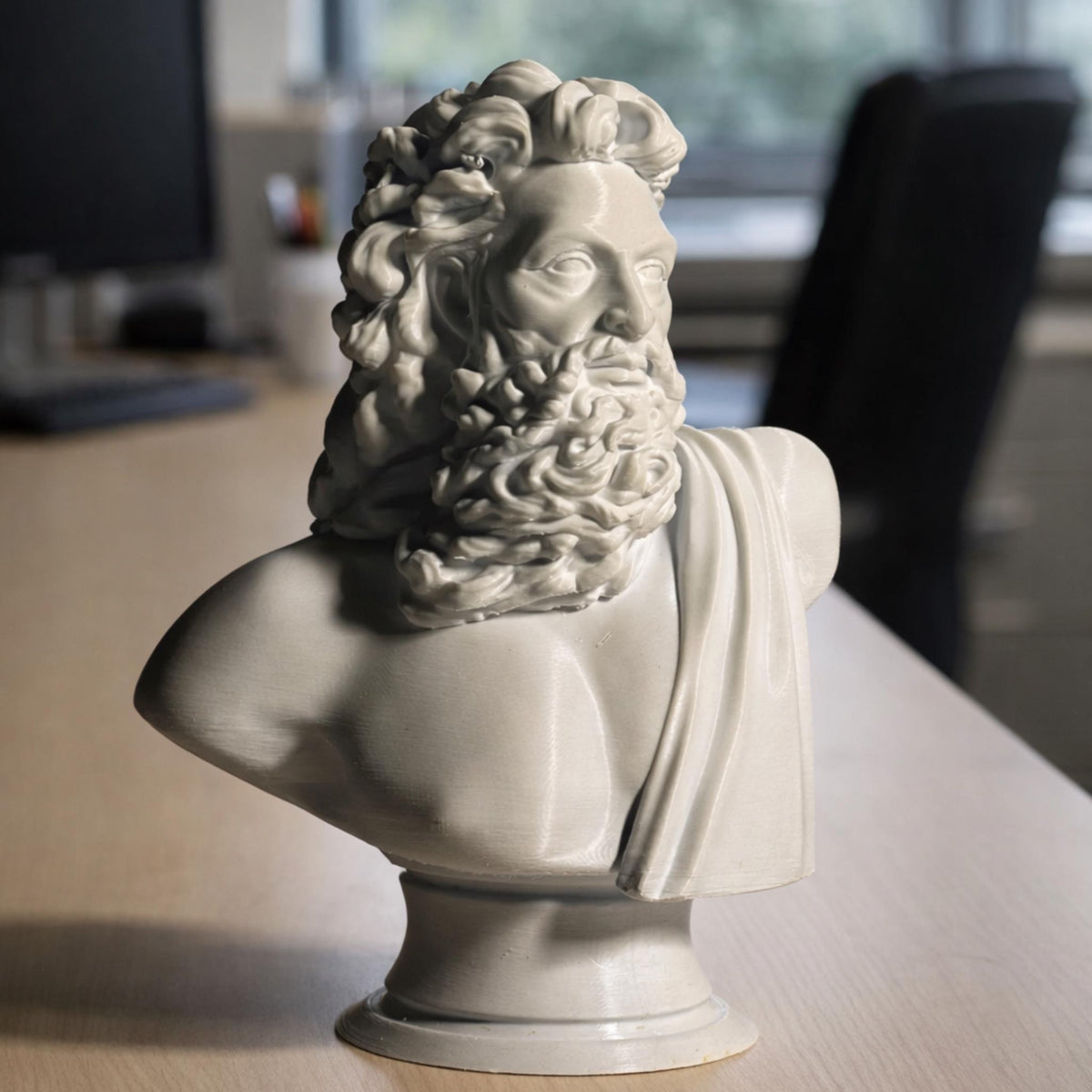 Zeus Statue Figurine | Greek God Bust Sculpture | Classical Roman Decor Ornament | Mythology Shelf Display | Olympus Decor Gift - MoreMiniaturesStudio