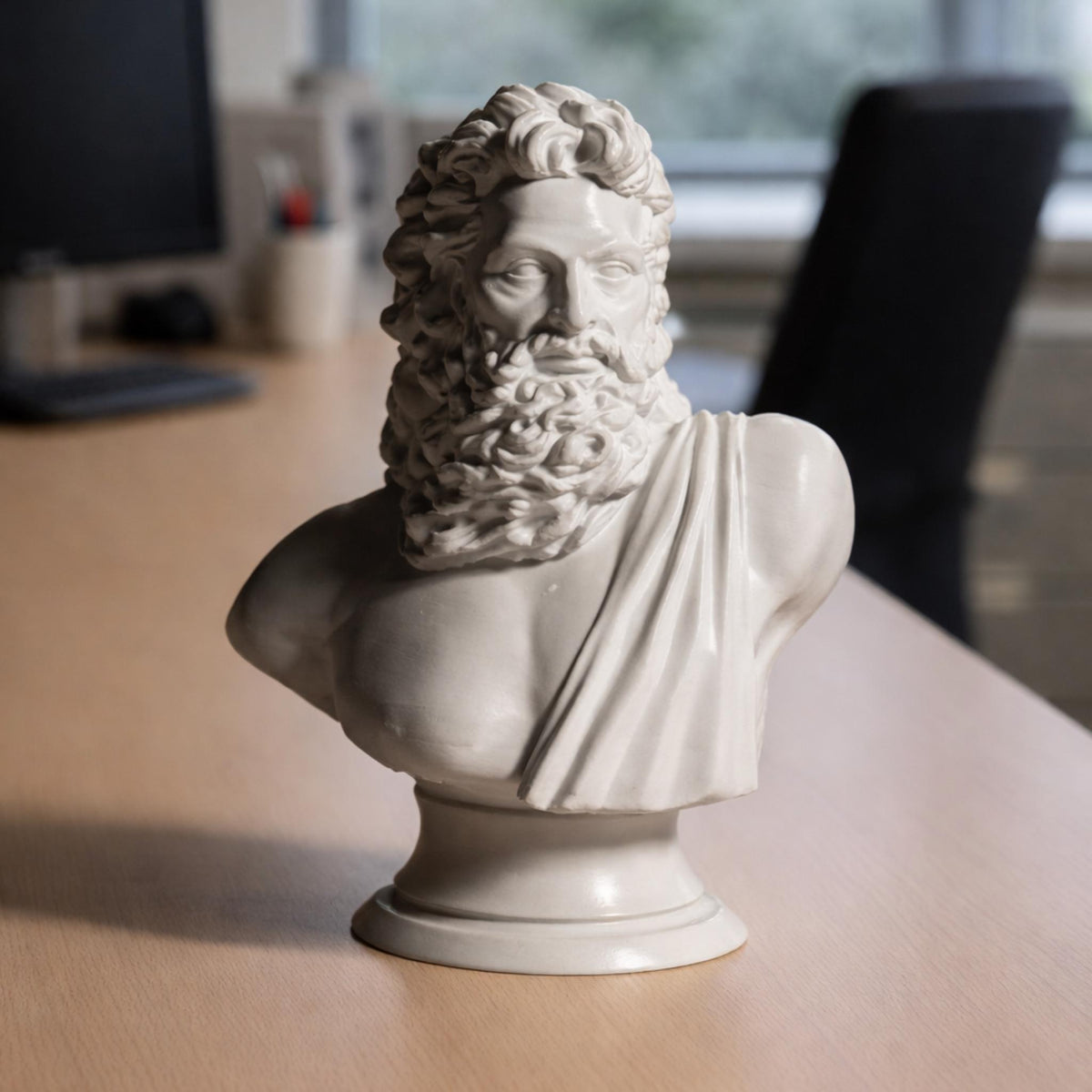 Zeus Statue Figurine | Greek God Bust Sculpture | Classical Roman Decor Ornament | Mythology Shelf Display | Olympus Decor Gift - MoreMiniaturesStudio