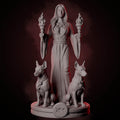 Hecate Goddess Statue Figurine | Triple Moon Witch Decor | Pagan Altar Display | Greek Mythology Sculpture | Wiccan Gift - MoreMiniaturesStudio