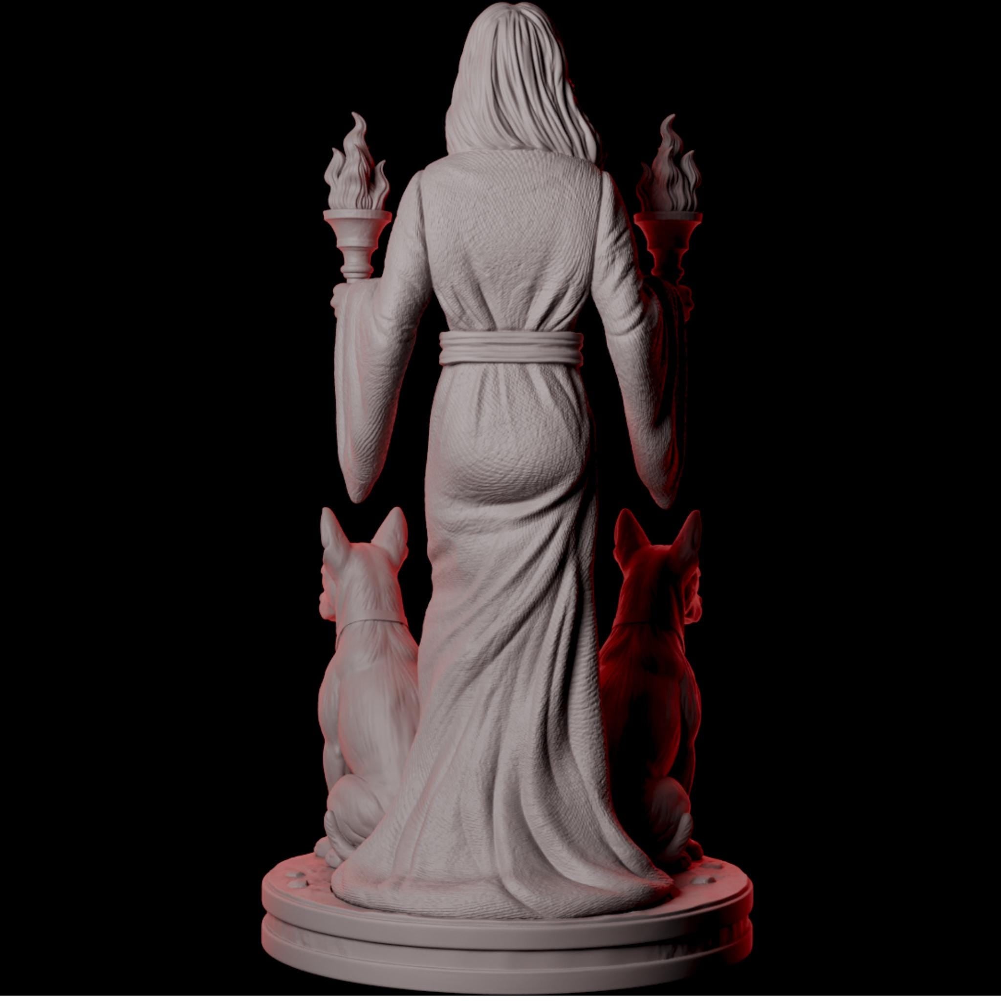 Hecate Goddess Statue Figurine | Triple Moon Witch Decor | Pagan Altar Display | Greek Mythology Sculpture | Wiccan Gift - MoreMiniaturesStudio