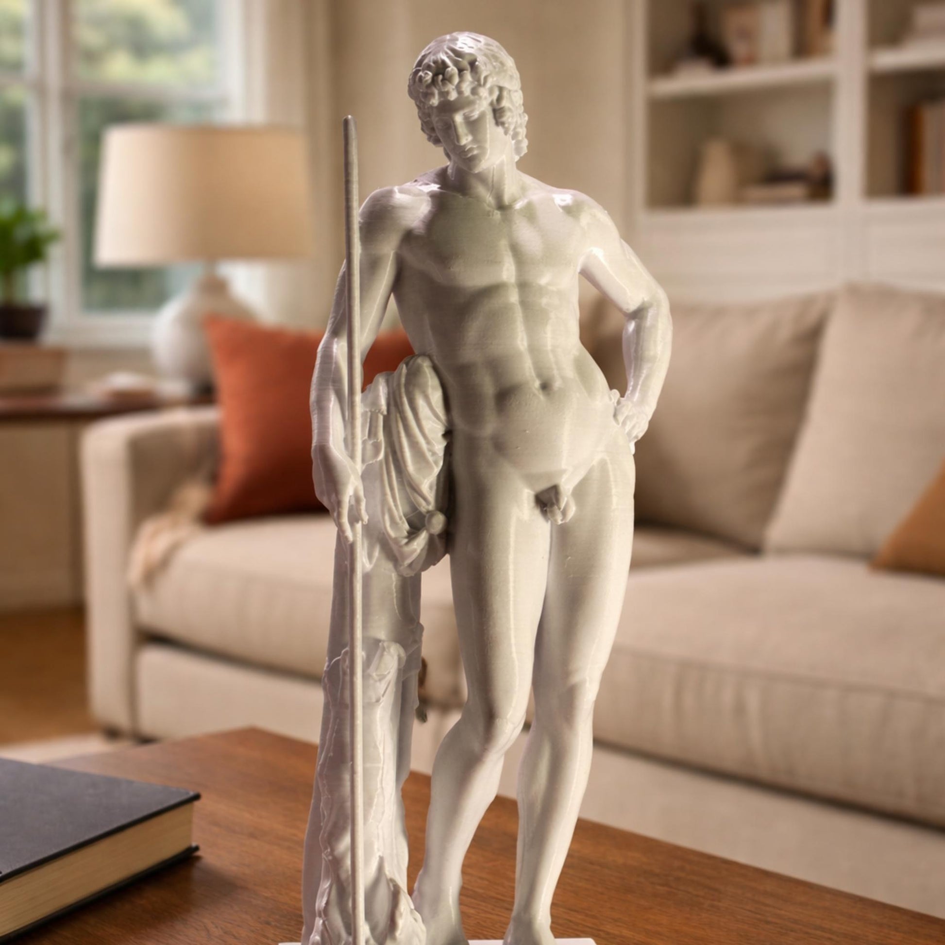 Adonis Statue Figure | Classical Greek Sculpture Decor | Roman Style Home Ornament | Aesthetic Shelf Display | Art Lover Gift - MoreMiniaturesStudio
