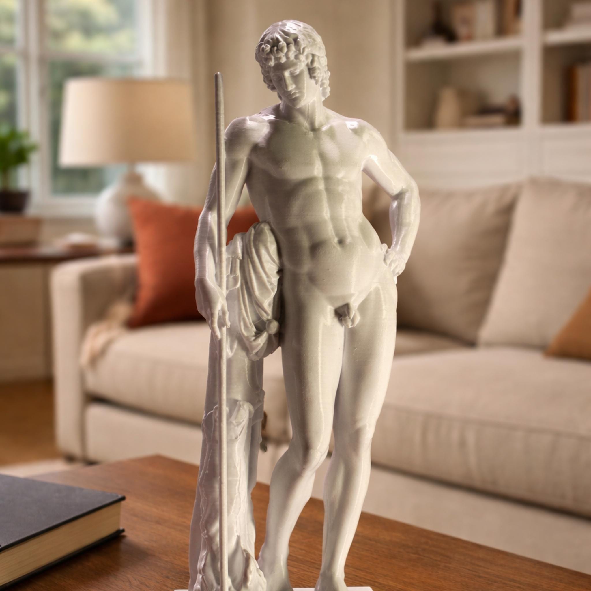 Adonis Statue Figure | Classical Greek Sculpture Decor | Roman Style Home Ornament | Aesthetic Shelf Display | Art Lover Gift - MoreMiniaturesStudio