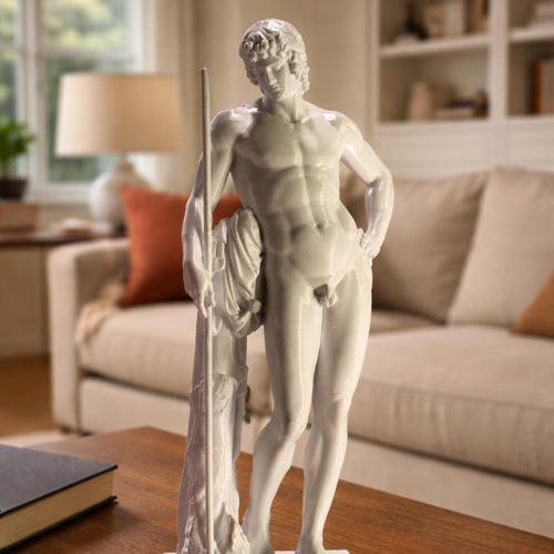 Adonis Statue Figure | Classical Greek Sculpture Decor | Roman Style Home Ornament | Aesthetic Shelf Display | Art Lover Gift - MoreMiniaturesStudio