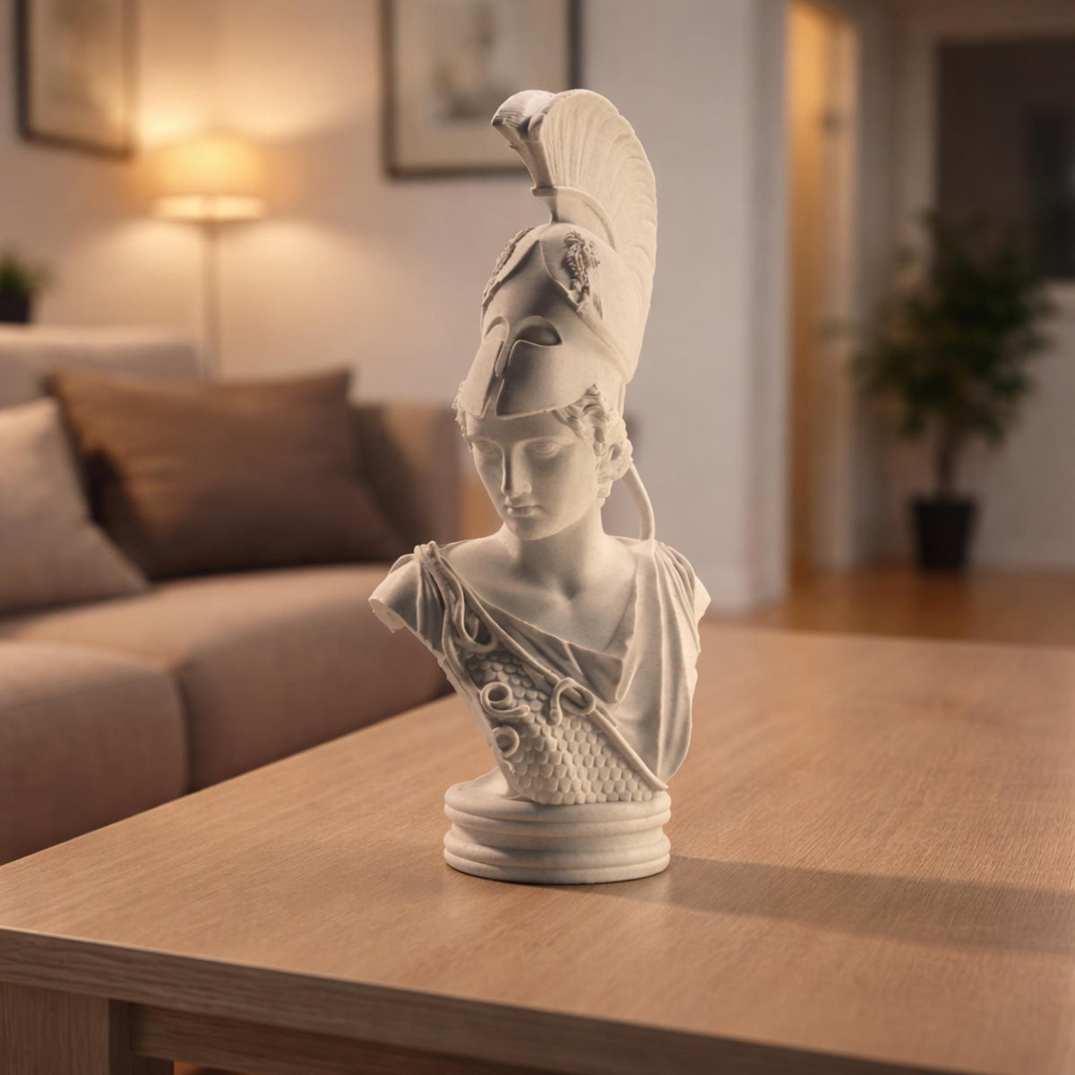 Athena Statue Figurine | Greek Goddess Sculpture Decor | Classical Roman Bust Ornament | Mythology Shelf Display | Art Lover Gift - MoreMiniaturesStudio