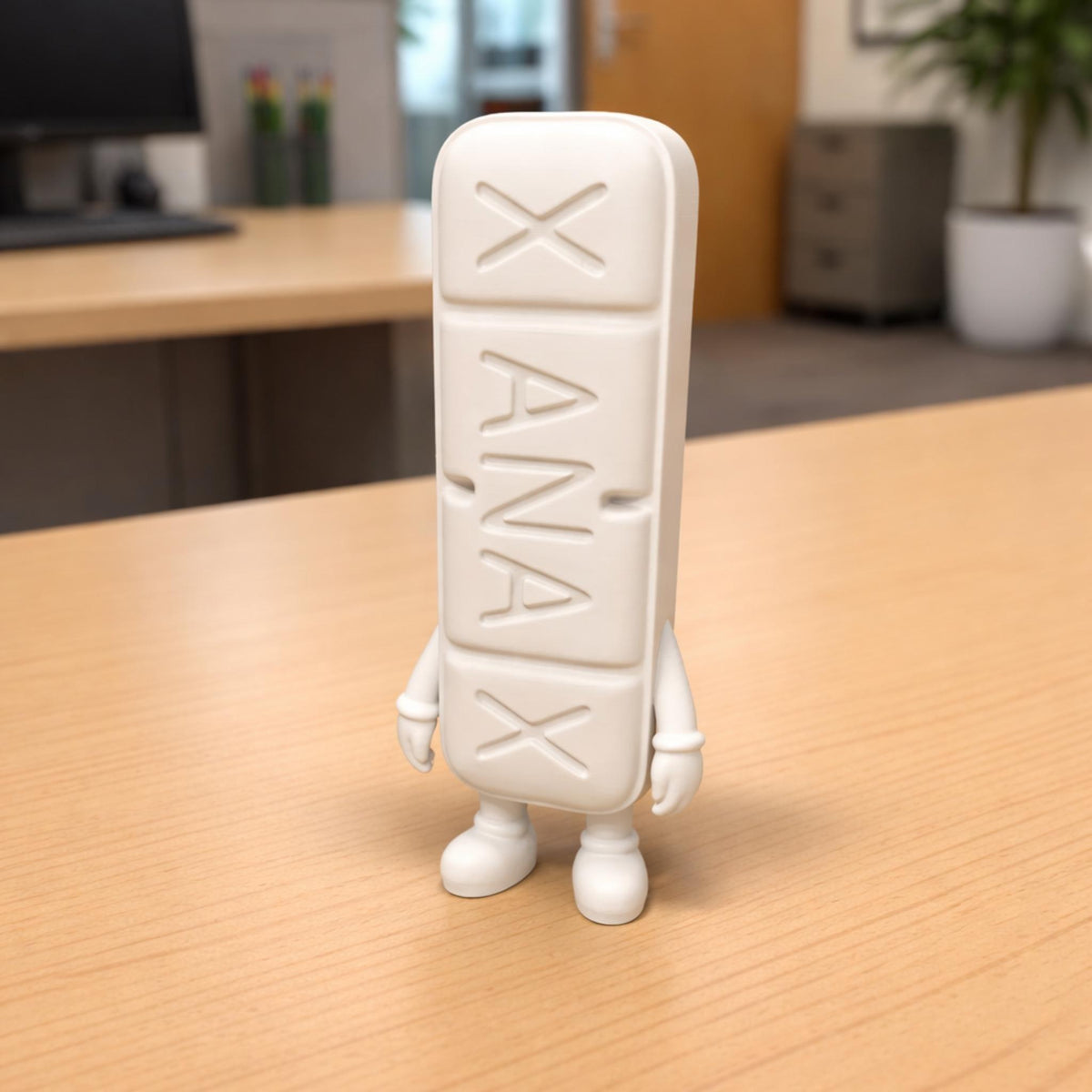 Chill Pill Figurine | Funny Desk Buddy Ornament | Stress Relief Shelf Decor | Anxiety Support Gift | Minimal Kawaii Character - MoreMiniaturesStudio