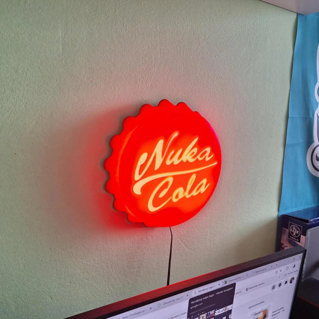 Retro Bottle Cap LED Wall Sign, Wasteland Soda Inspired Light Up Decor, Gaming Room Light, Man Cave Wall Lamp, Gamer Gift - StickShopUK