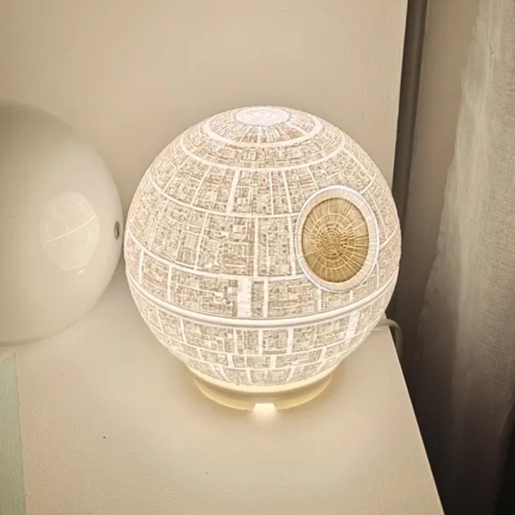 Space Station Sphere Lamp | Sci Fi Night Light | Bedroom Desk Lamp | Galactic Home Decor | Movie Inspired Gift for Fans - StickShopUK