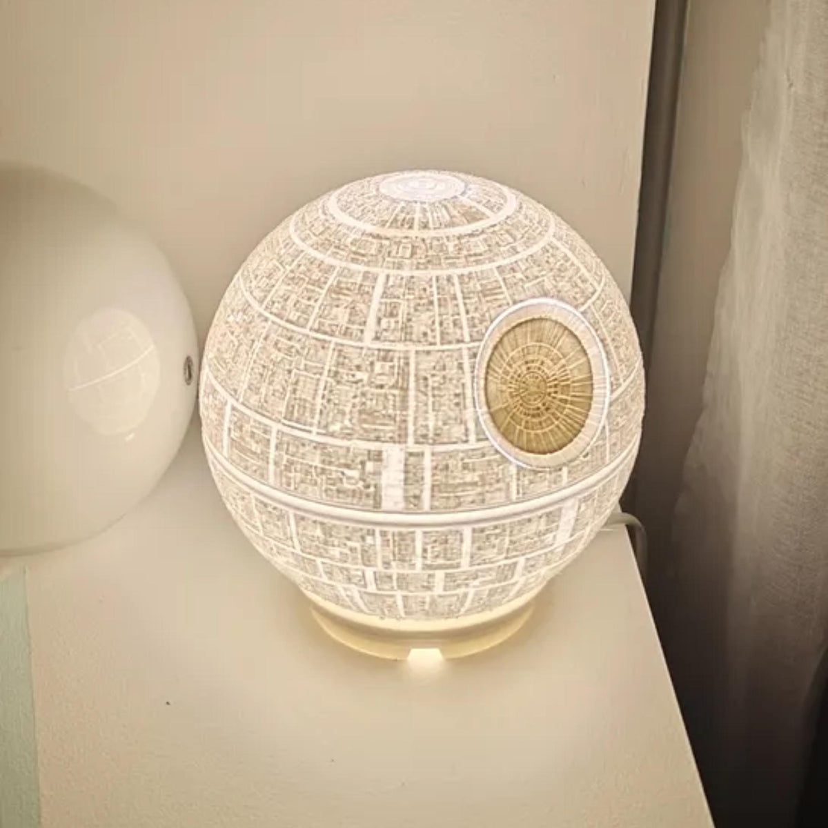 Space Station Sphere Lamp | Sci Fi Night Light | Bedroom Desk Lamp | Galactic Home Decor | Movie Inspired Gift for Fans - StickShopUK