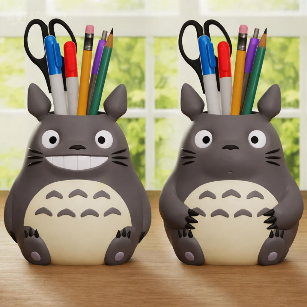 Cute Forest Spirit Planter Pot, Anime Inspired Desk Pen Holder, Kawaii Succulent Plant Pot, Cartoon Desk Decor, Gift for Fans - StickShopUK