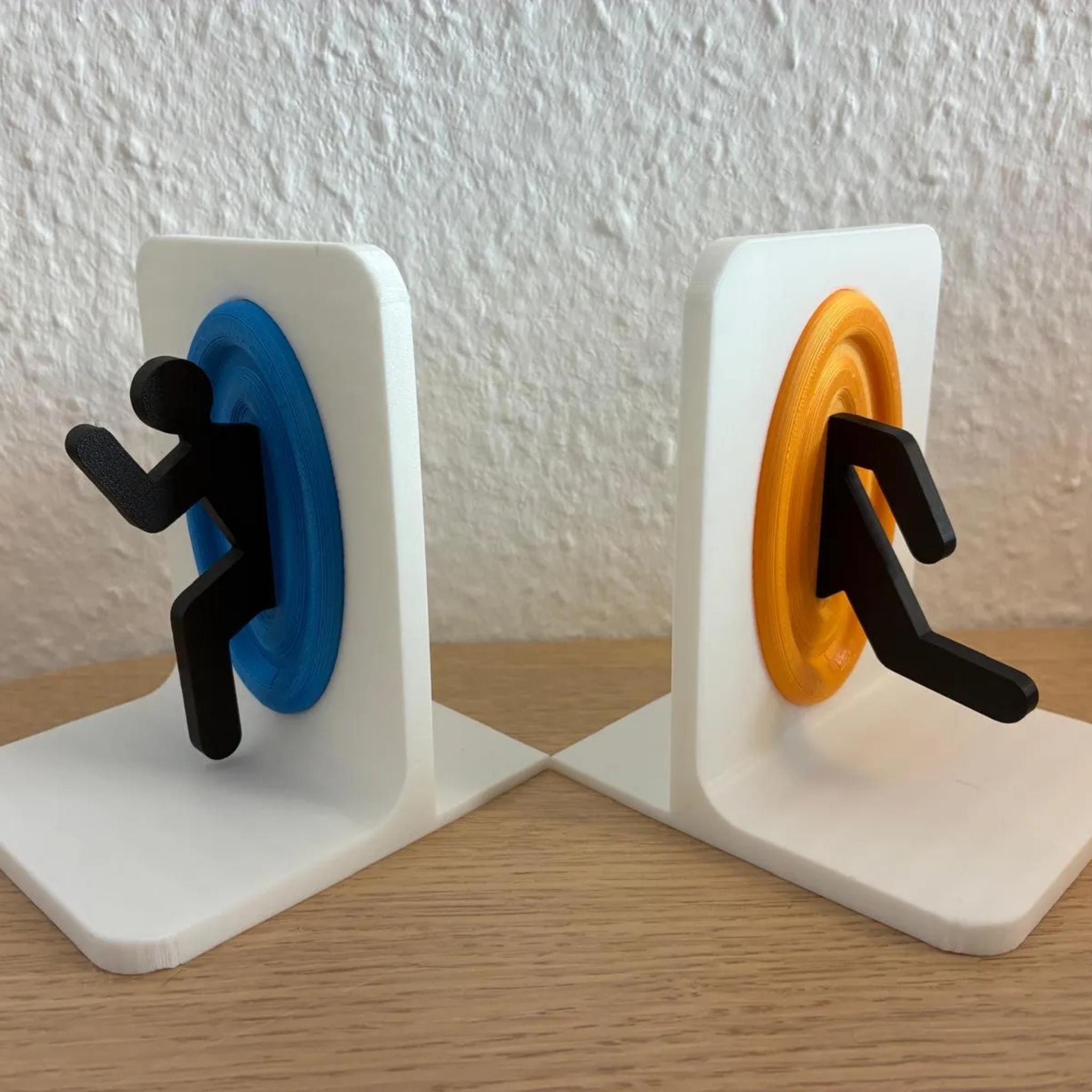 Portal Style Bookends, Sci-Fi Inspired Book Holders, Gamer Shelf Decor, Floating Figure Book Support, Unique Nerd Gift - StickShopUK