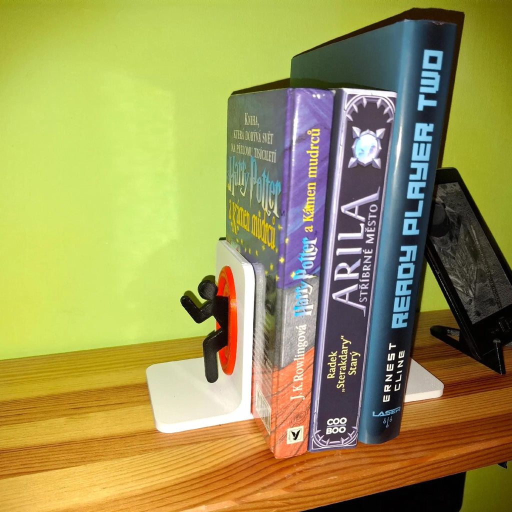 Portal Style Bookends, Sci-Fi Inspired Book Holders, Gamer Shelf Decor, Floating Figure Book Support, Unique Nerd Gift - StickShopUK