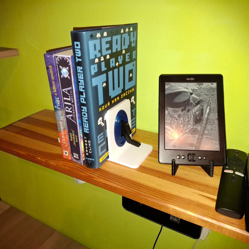 Portal Style Bookends, Sci-Fi Inspired Book Holders, Gamer Shelf Decor, Floating Figure Book Support, Unique Nerd Gift - StickShopUK
