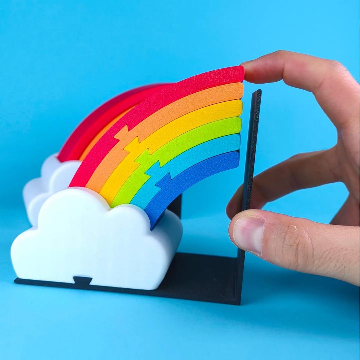 Rainbow Bookends Set – Colourful Cloud Shelf Decor – Cute Nursery Book Holder – Kids Room & Classroom Bookend Gift - StickShopUK