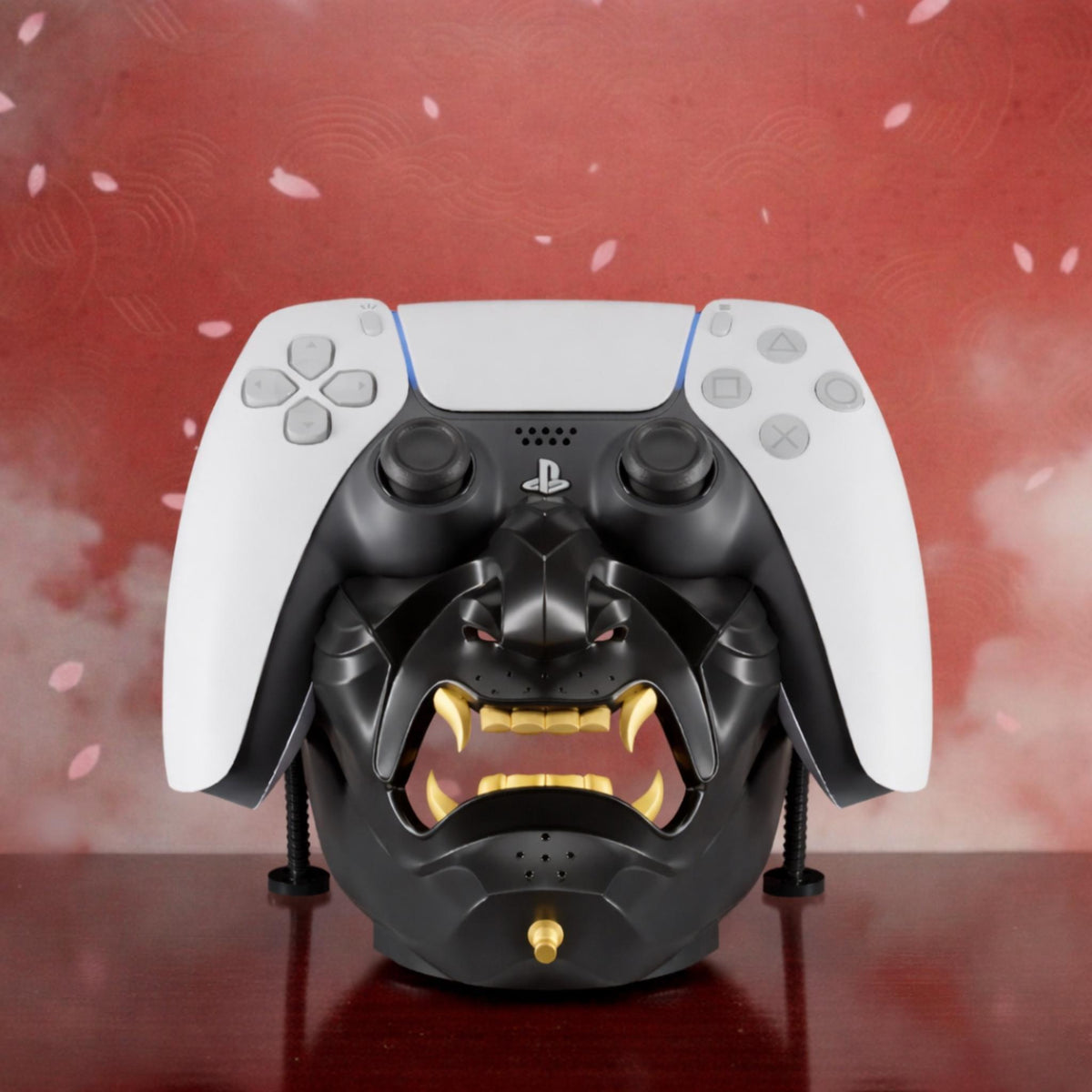 Samurai Mask Controller Holder Japanese Oni Style Gaming Controller Stand Gamer Desk Decor Console Controller Display Stand - StickShopUK