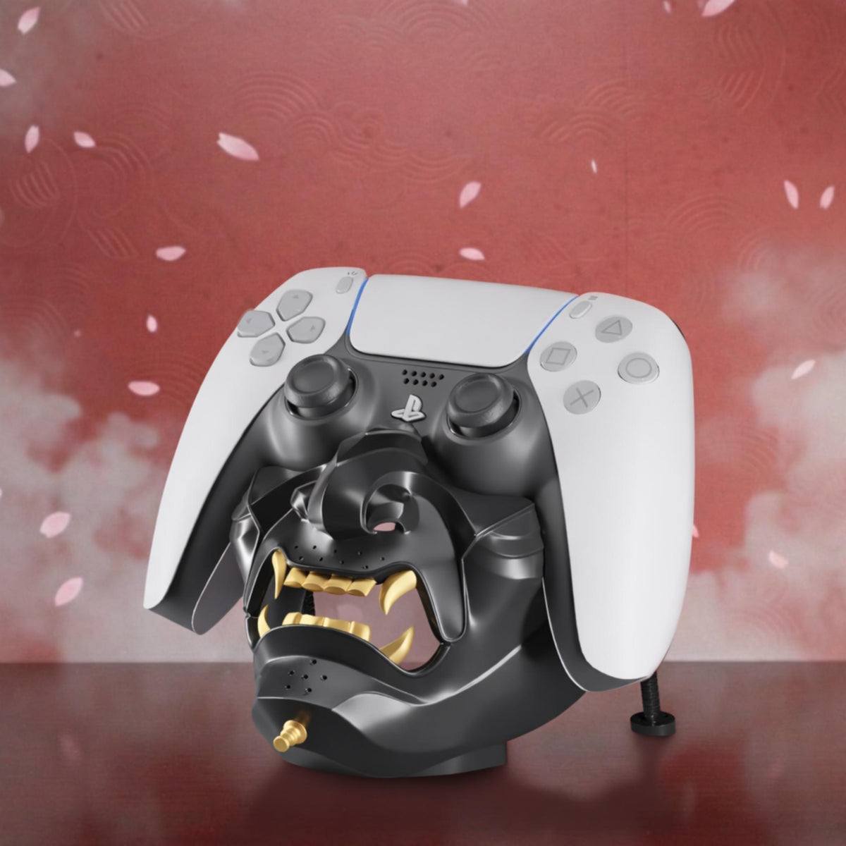Samurai Mask Controller Holder Japanese Oni Style Gaming Controller Stand Gamer Desk Decor Console Controller Display Stand - StickShopUK