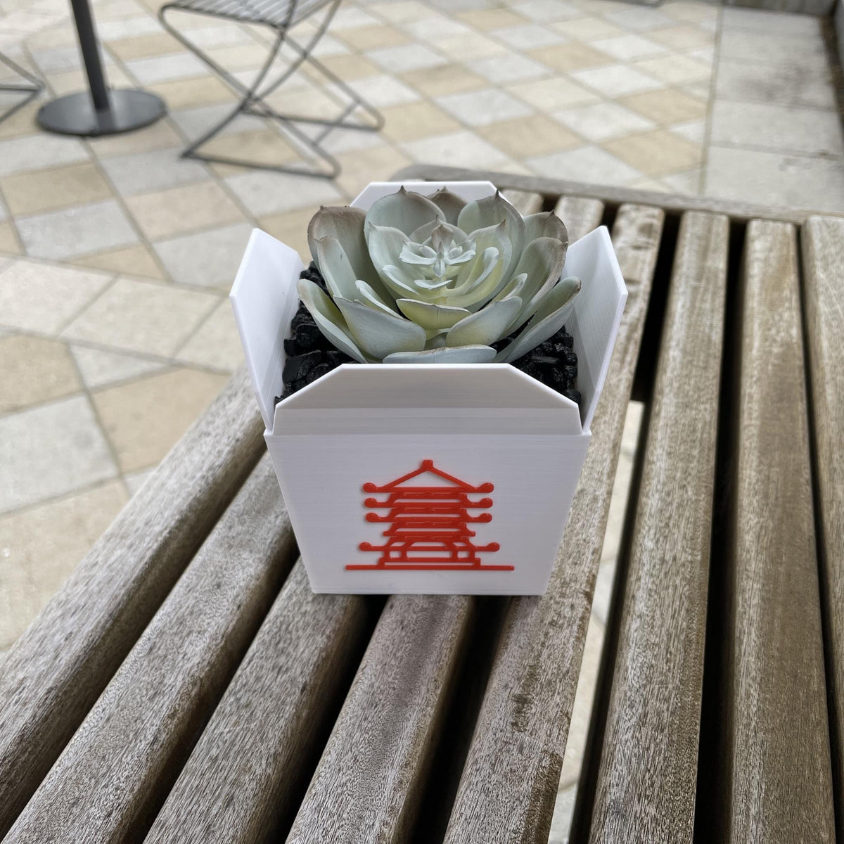 Chinese Takeout Box Planter – Asian Food Container Succulent Pot, Cute Noodle Box Plant Holder, Fun Desk Plant Decor - StickShopUK