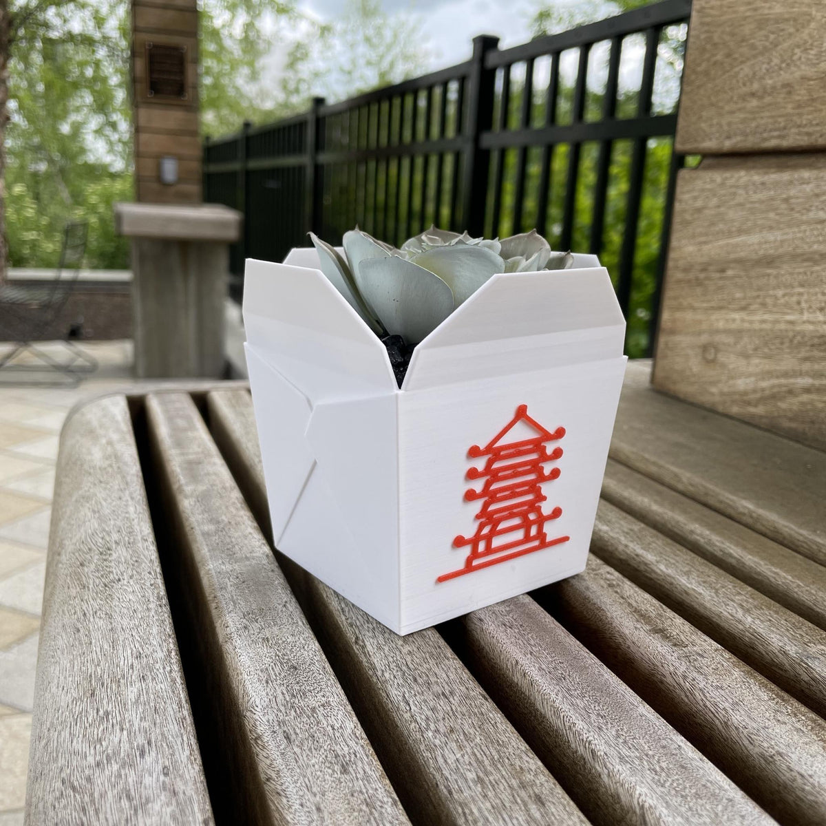 Chinese Takeout Box Planter – Asian Food Container Succulent Pot, Cute Noodle Box Plant Holder, Fun Desk Plant Decor - StickShopUK