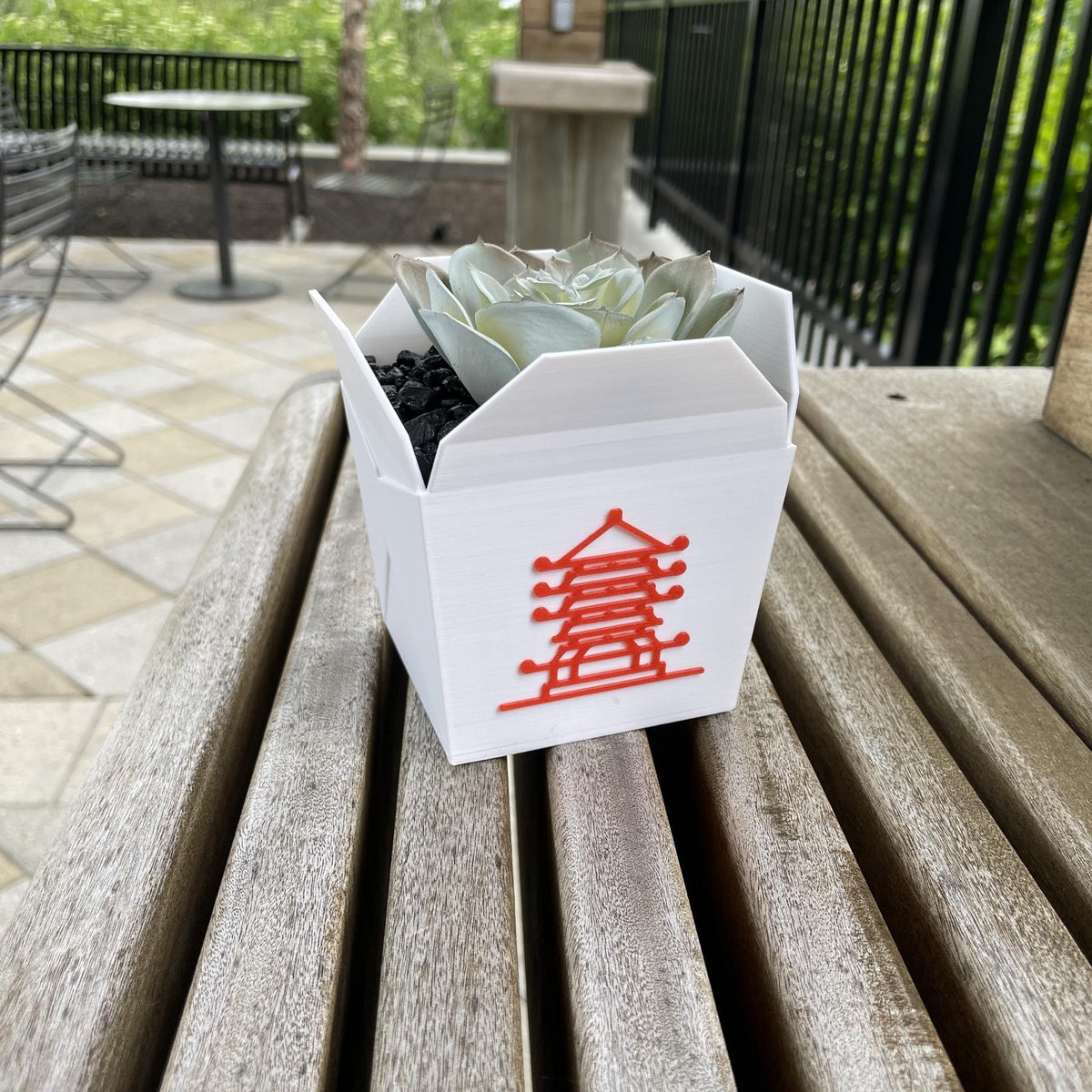 Chinese Takeout Box Planter – Asian Food Container Succulent Pot, Cute Noodle Box Plant Holder, Fun Desk Plant Decor - StickShopUK