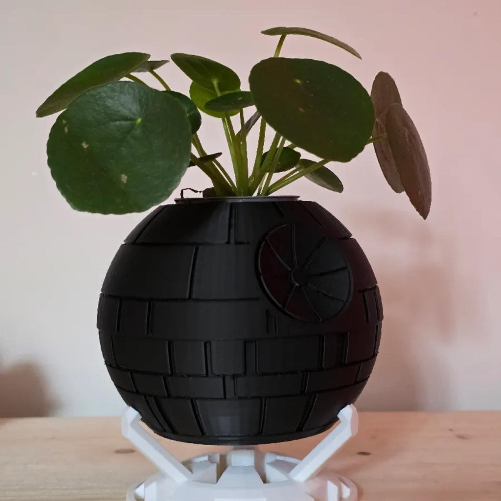 Space Station Plant Pot | Death Star Style Succulent Planter | Sci Fi Desk Decor | Mini Indoor Plant Holder | Nerd Gift - StickShopUK