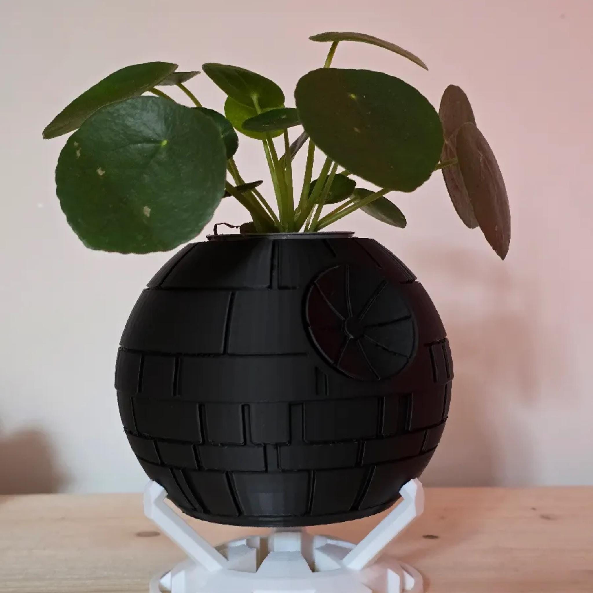 Space Station Plant Pot | Death Star Style Succulent Planter | Sci Fi Desk Decor | Mini Indoor Plant Holder | Nerd Gift - StickShopUK