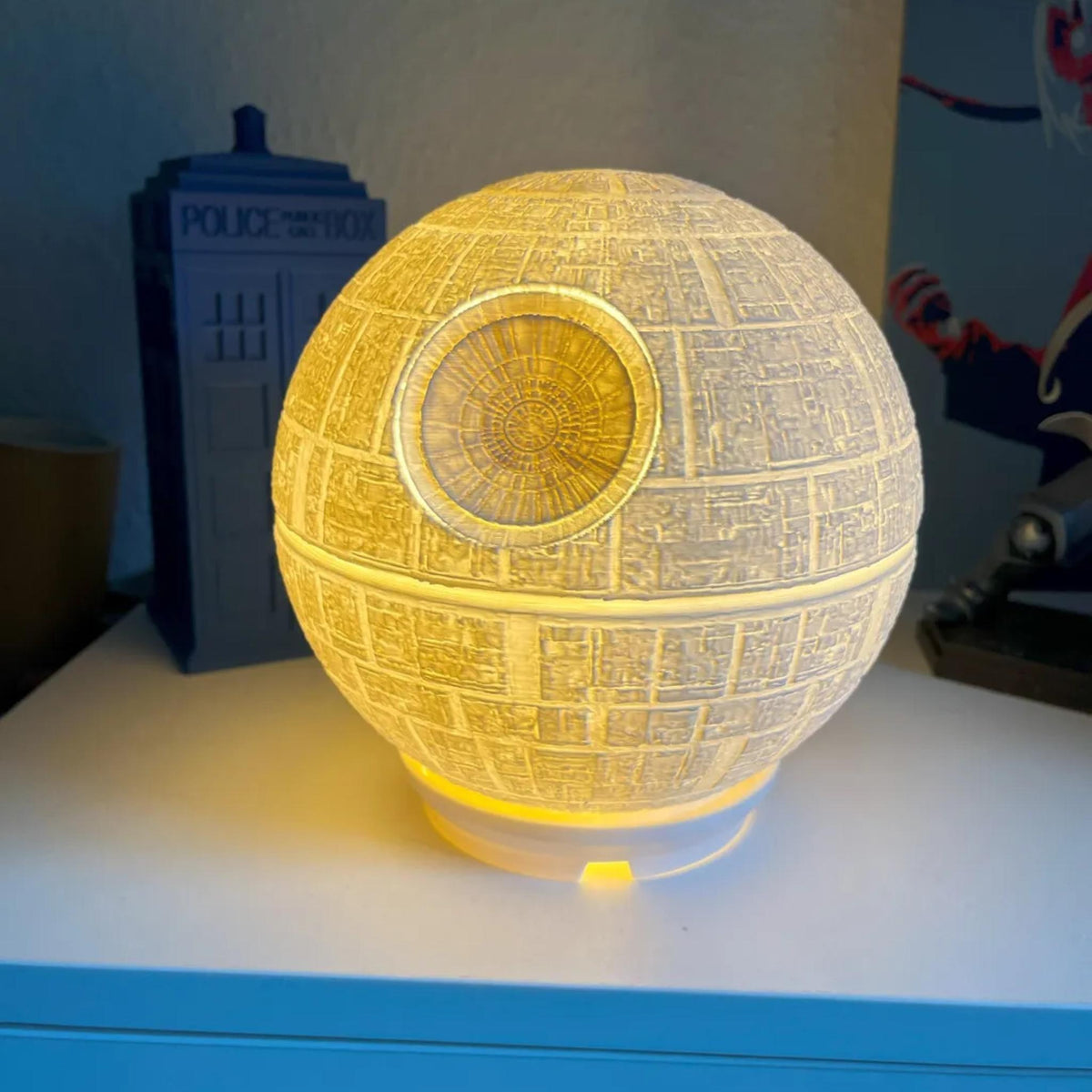 Space Station Sphere Lamp | Sci Fi Night Light | Bedroom Desk Lamp | Galactic Home Decor | Movie Inspired Gift for Fans - StickShopUK