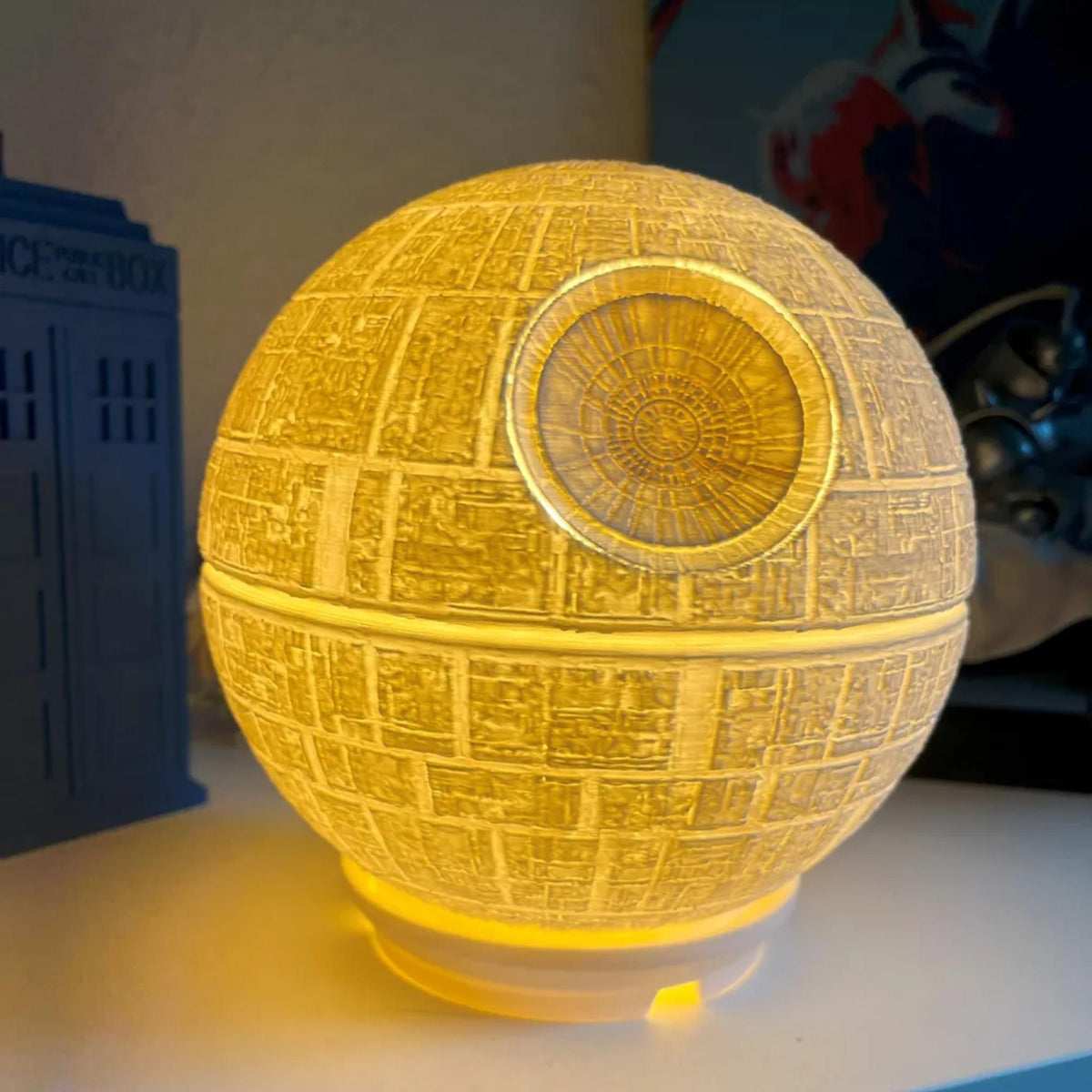 Space Station Sphere Lamp | Sci Fi Night Light | Bedroom Desk Lamp | Galactic Home Decor | Movie Inspired Gift for Fans - StickShopUK