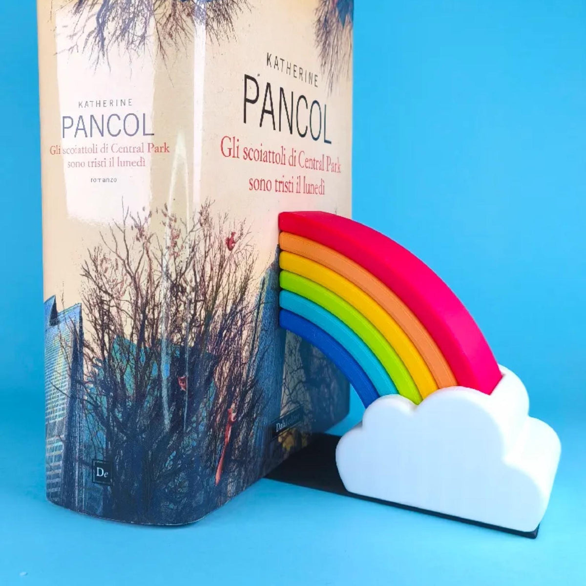 Rainbow Bookends Set – Colourful Cloud Shelf Decor – Cute Nursery Book Holder – Kids Room & Classroom Bookend Gift - StickShopUK