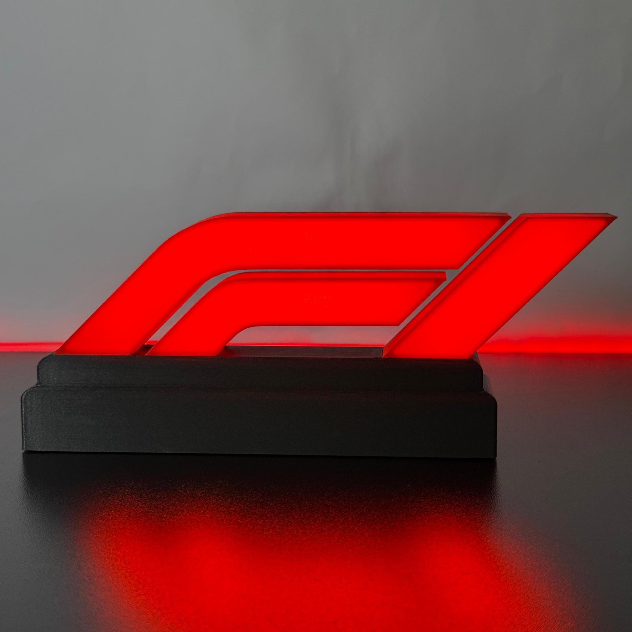 Racing Inspired LED Logo Sign, Motorsport Desk Light, Formula Style Gaming Decor, Car Enthusiast Gift, Man Cave Display - StickShopUK