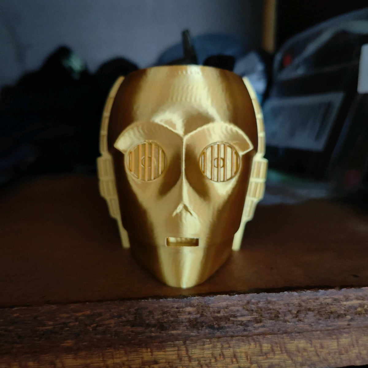 Gold Droid Head Pen Holder Desk Organiser Sci Fi Desk Decor Robot Pencil Holder Geek Gift Office Storage