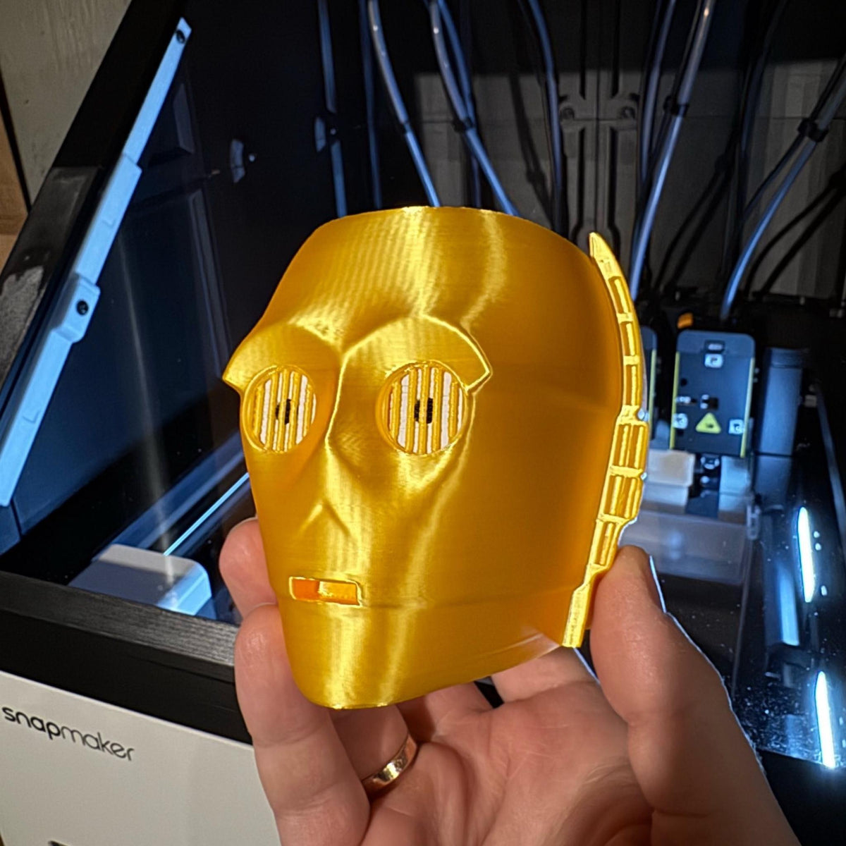 Gold Droid Head Pen Holder Desk Organiser Sci Fi Desk Decor Robot Pencil Holder Geek Gift Office Storage