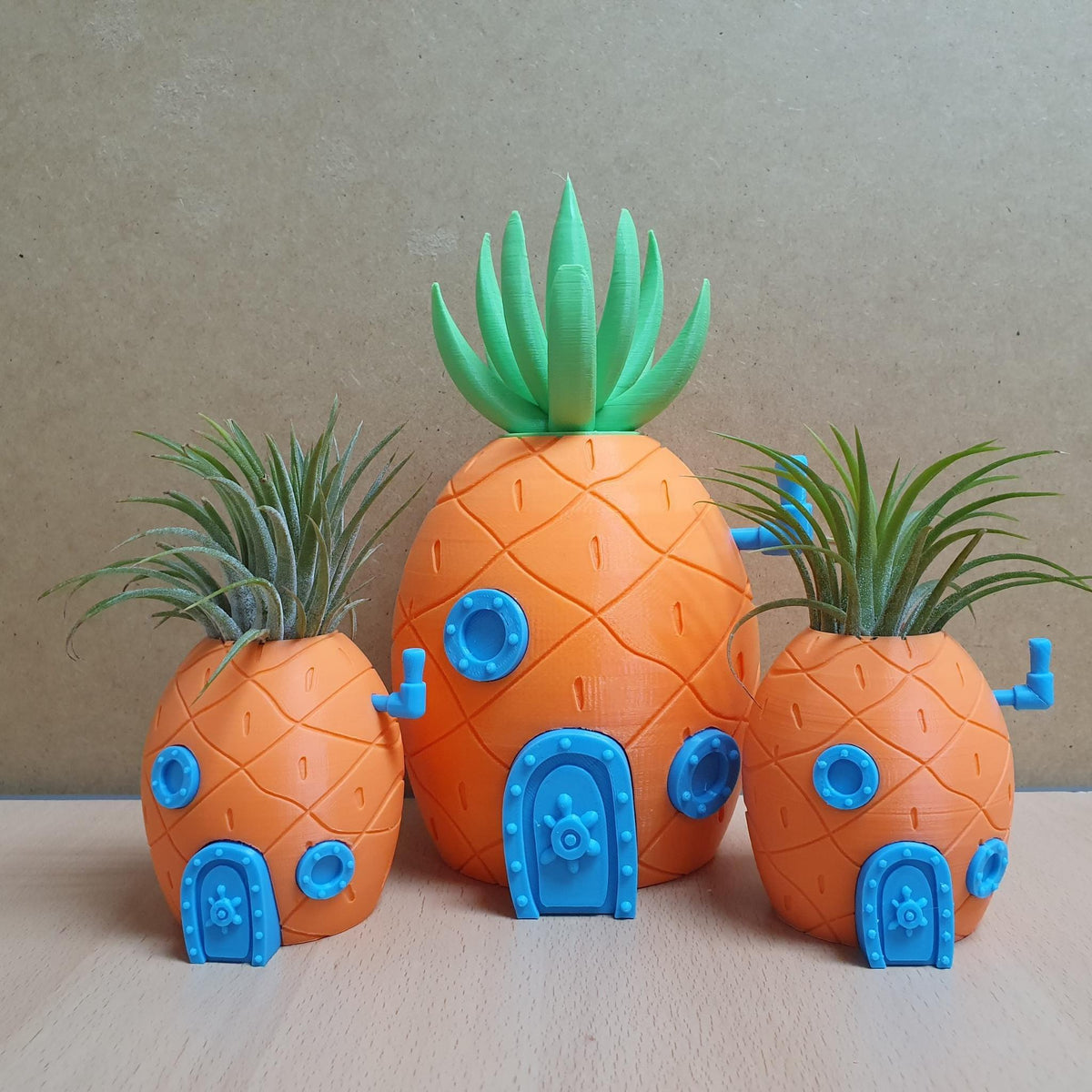 Cartoon House Planters, Pineapple & Stone Head Plant Pots, Cute Desk Decor, Novelty Succulent Holders, Gift for Fans