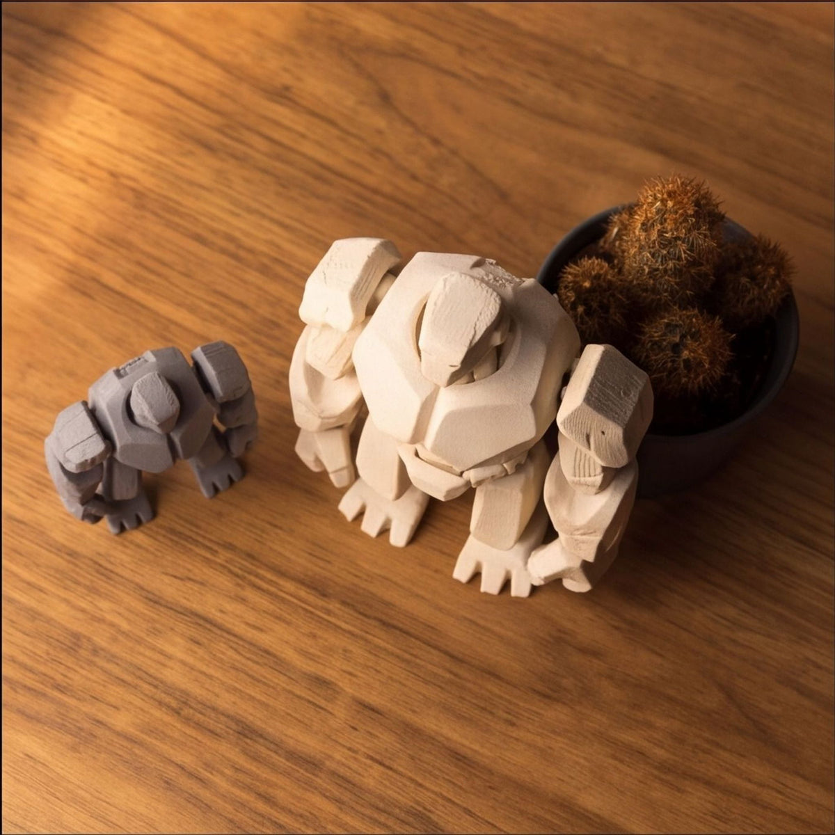 Stone Golem Flexi Toy Keychain – Fantasy Creature Figure