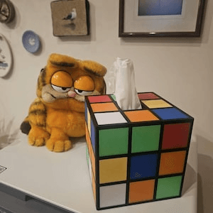 Retro Puzzle Cube-Inspired Novelty Tissue Box Cover