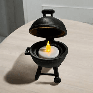 Mini BBQ Grill Tealight Holder – Novelty Desk Decor