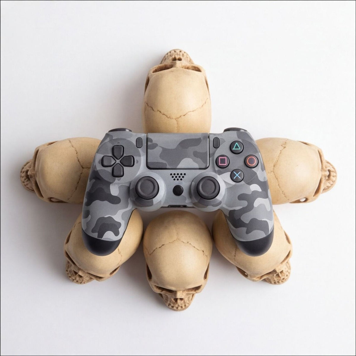 PS5 Controller Stand Skull Pile Gaming Desk Decor Display