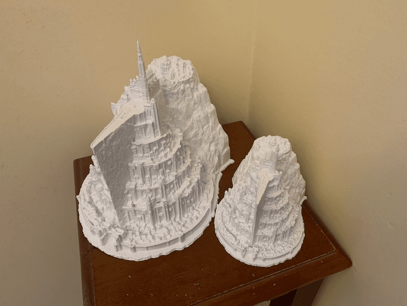 Minas Tirith Inspired Glowing Fantasy Castle Model