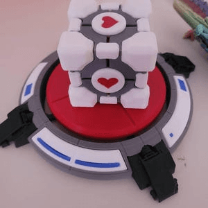 Portal-Inspired Companion Cube & Button Fan Art Bundle