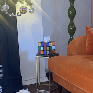 Retro Puzzle Cube-Inspired Novelty Tissue Box Cover