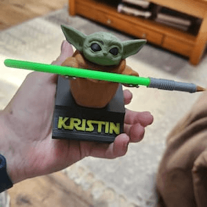Grogu Inspired Lightsaber Pen Holder | Fan Desk Stand