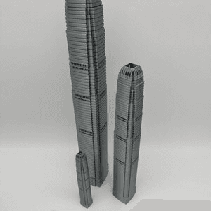 Two IFC Hong Kong Tower Inspired Miniature Skyline Model