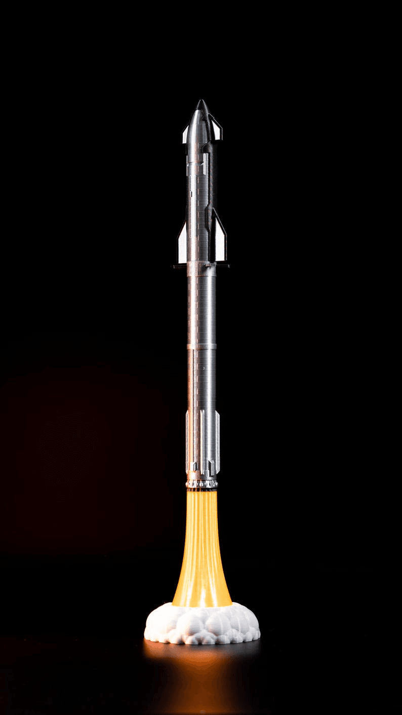 SpaceX Starship Inspired Super Heavy Rocket Lamp Model